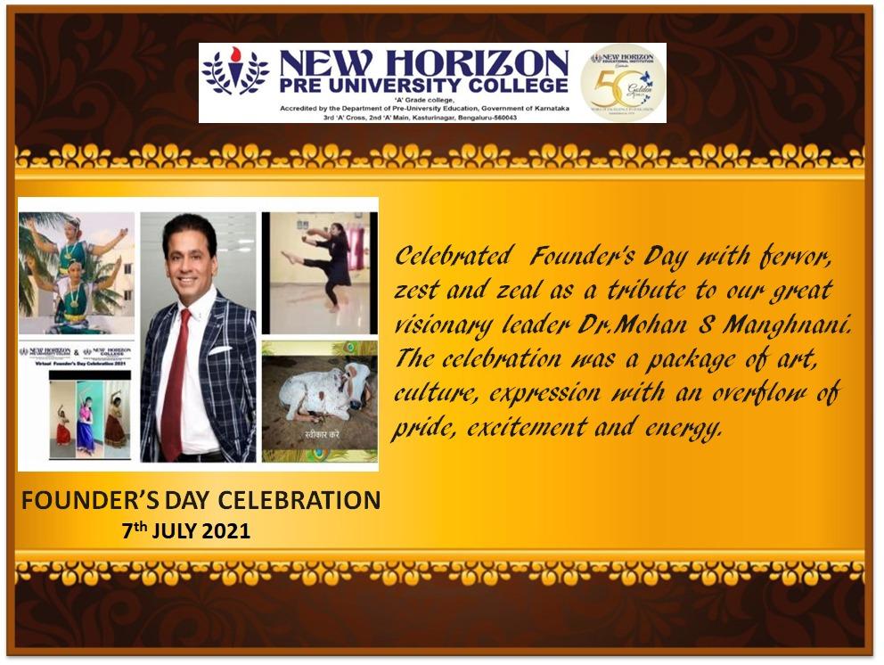 Founder's Day Celebrations at New Horizon PU College Kasturinagar