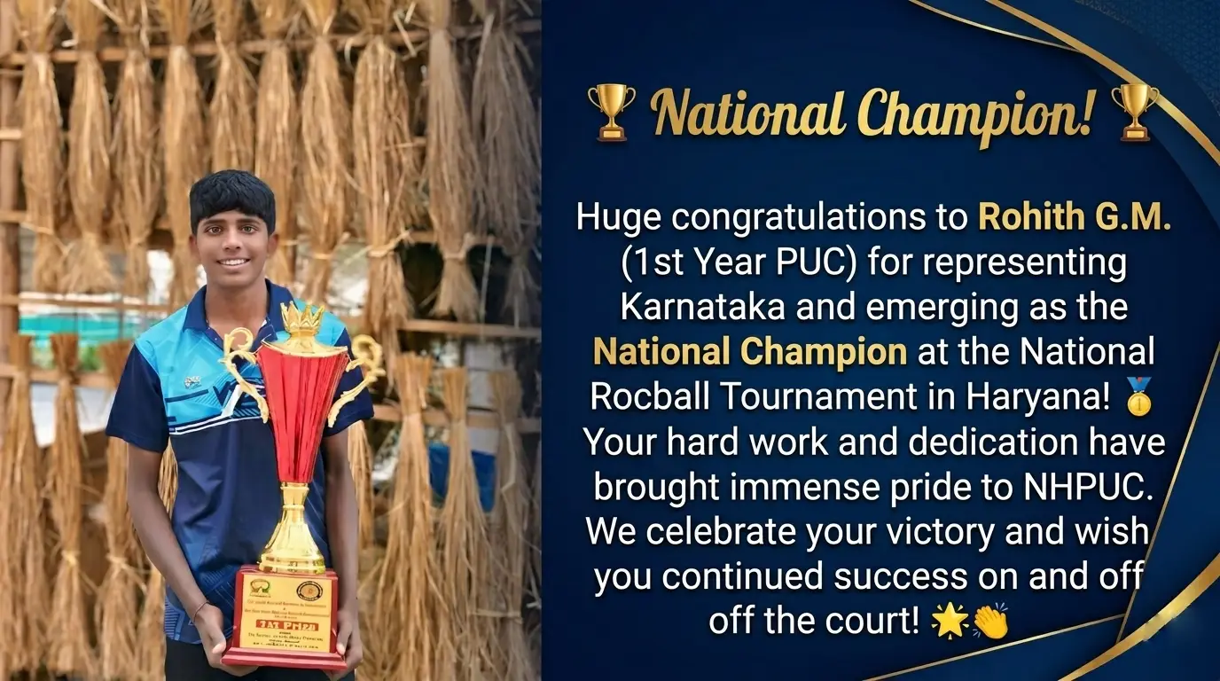 Congratulations to Rohith G.M for representing Karnataka and emerging as the National Champion at the National Rocball Tournament